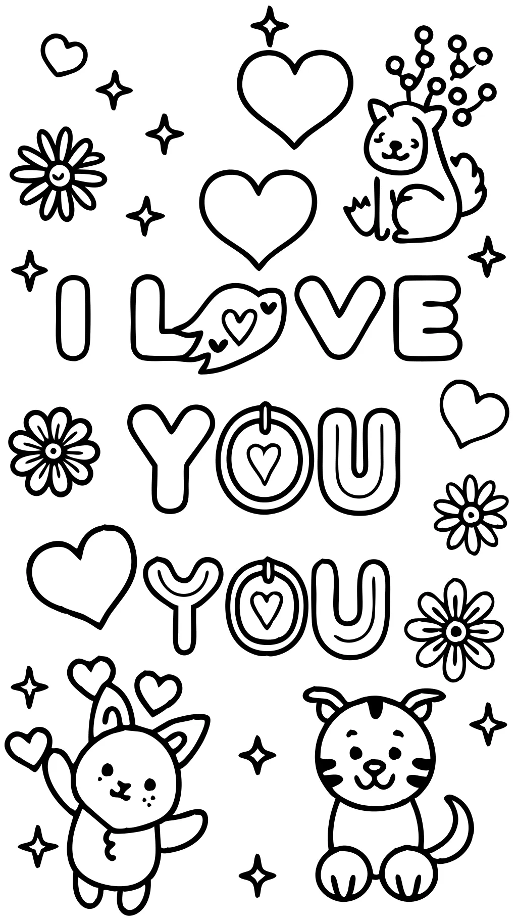 i love you printable coloring pages